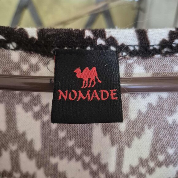 🍄 50% OFF - Scandinavian Floral Print Knit Midi Fitted Dress Cream Brown Orange - Picture 13 of 15